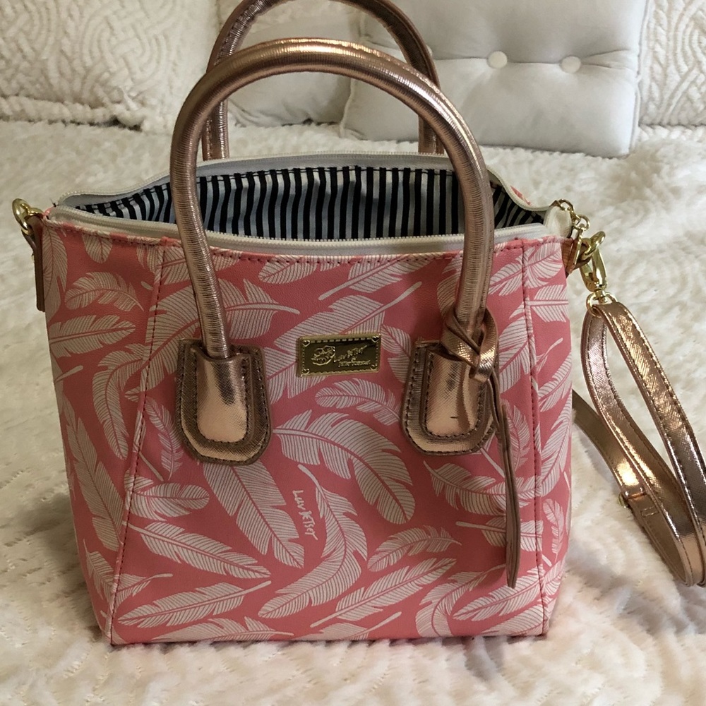 Betsey Johnson Luv Betsey Pink Feather tote